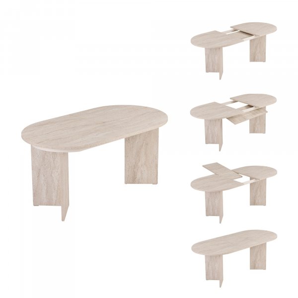 Utdragbart matbord Sirell 160�200 cm - Travertin
