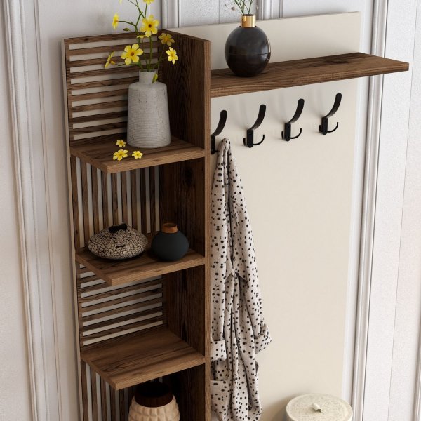 Viyana hallmöbel 90 cm - Valnöt/cream Viyana hallmöbel 90 cm - Valnöt/cream