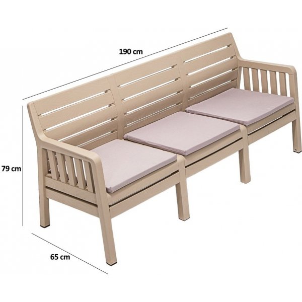 Lara 3-sits soffa - Cappuccino