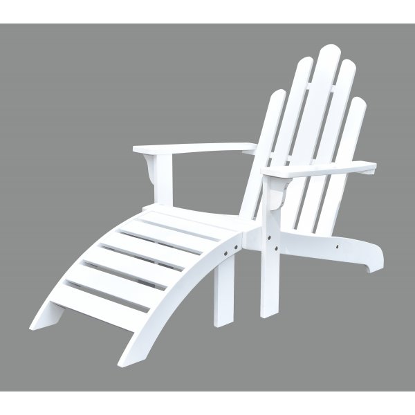 Newport d�ckstol med fotpall - vit