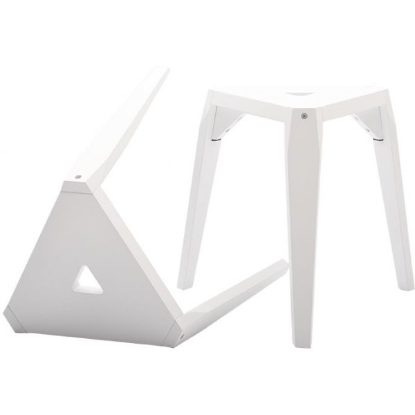 Prisma stapelbar pall 2-pack - Vit (mdf - tr)