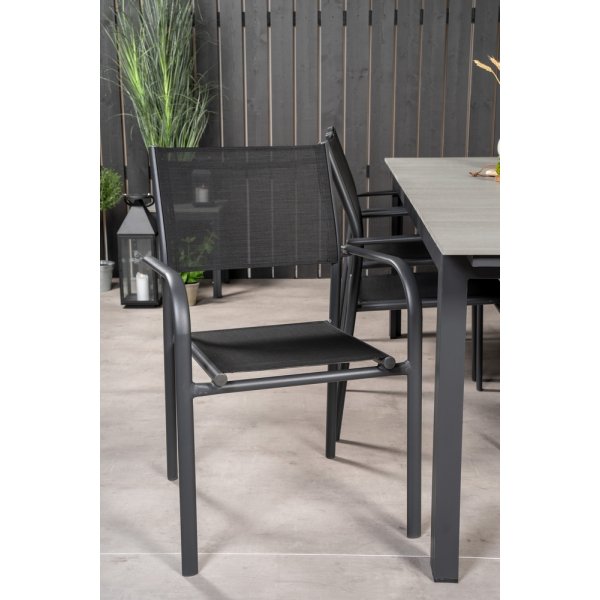 Levels utematgrupp med 6 st Santorini stolar - Svart/Grå Levels utematgrupp med 6 st Santorini stolar - Svart/Grå