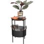 Pergo bijzettafel met mand 40 cm - Zwart/walnoot