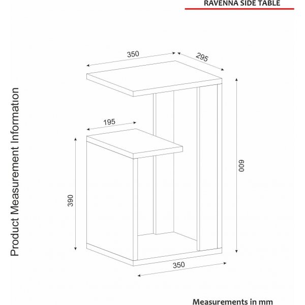 Ravenna sidobord 29,5 x 35 cm - Vit/guld/svart Ravenna sidobord 29,5 x 35 cm - Vit/guld/svart