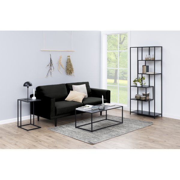 Seaford bokhylla asymmetrisk 77x185 cm - Svart Seaford bokhylla asymmetrisk 77x185 cm - Svart