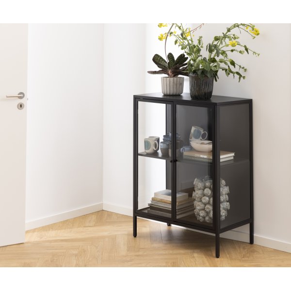 Newcastle vitrinekast - Zwart