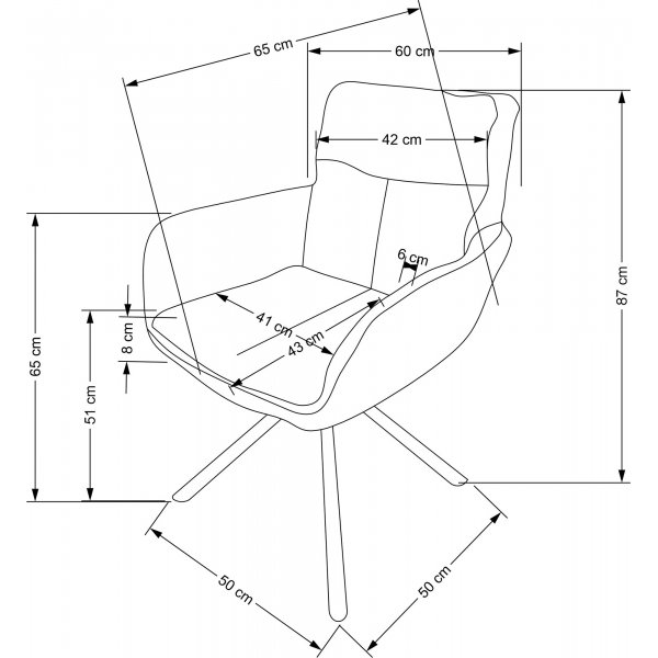 Cadeira eetkamerstoel 495 - Grijs Cadeira eetkamerstoel 495 - Grijs