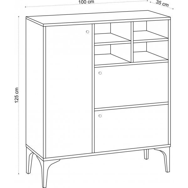Buffet Ewa - Saphir/chêne Buffet Ewa - Saphir/chêne
