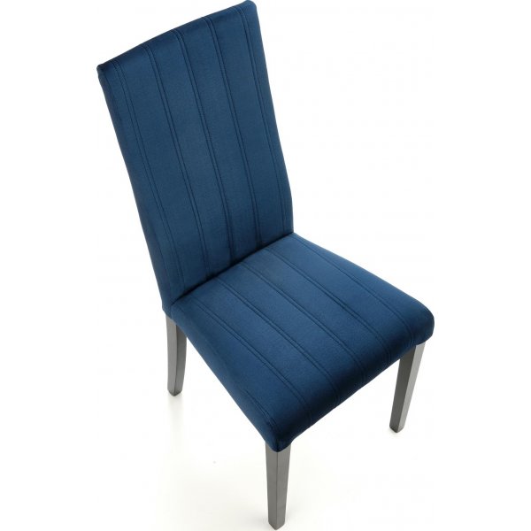 Chaise Heather - Velours bleu marine et noir
