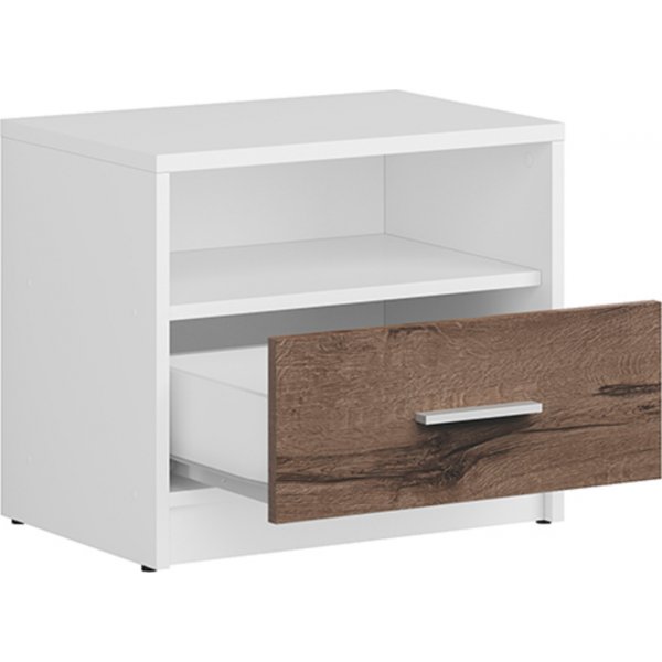 Nepo Plus sngbord - Vit/mrk ek