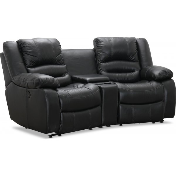 Kensington elektrisk 2-sits soffa - Svart läder Kensington elektrisk 2-sits soffa - Svart läder