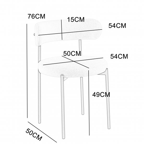 Matgrupp Crossby bord �120cm i svartbetsad ek med 4st Wilma matstol i vitt teddy