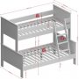 Alba vningssng med extrasng 90/120 x 200 cm - Vit