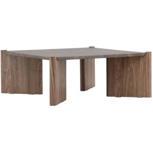 Soffbord Rogaland 100 x 100 cm - Brunt tr� med brun marmor look