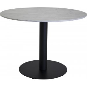 Kvarnbacken matbord 106 cm - Ljus marmor/svart