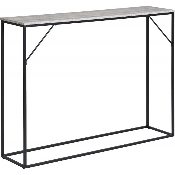 Table console blanche 110 x 26 cm - Travertin/noir Table console blanche 110 x 26 cm - Travertin/noir