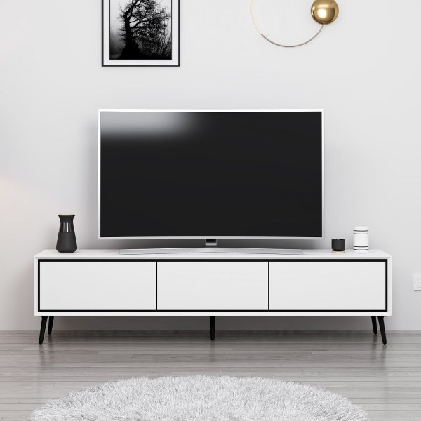 Mandy TV-bänk - Svart/vit Mandy TV-bänk - Svart/vit