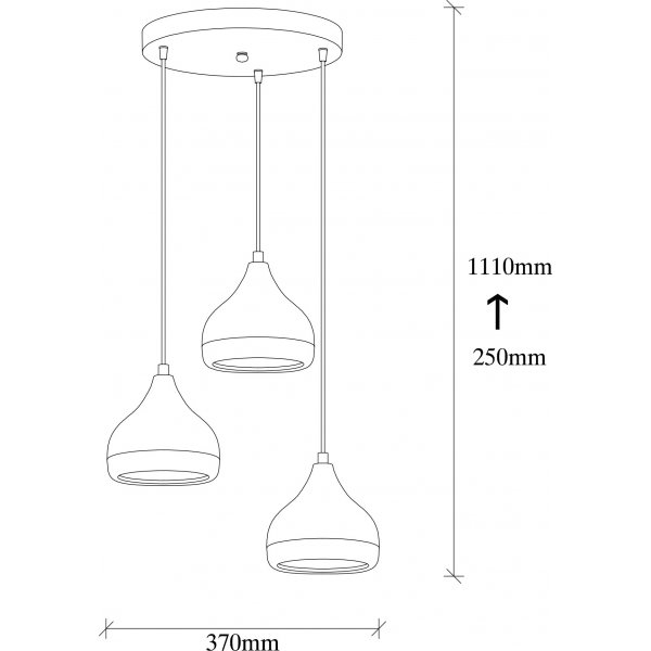 Plafonnier Yildo 6871 - Noir/cuivre