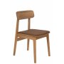 Matstol Kleppen i oljad ek stomme med brun PU sits