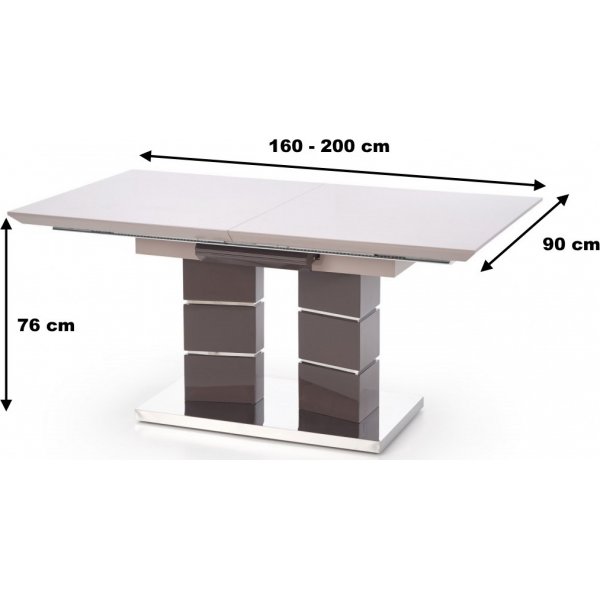 Table  manger Anastacia 160-200 cm - Gris