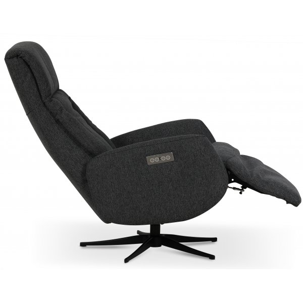 Marb�ck lyx reclinerf�t�lj (2 el-motorer) inbyggt fotst�d - M�rkgr�tt tyg