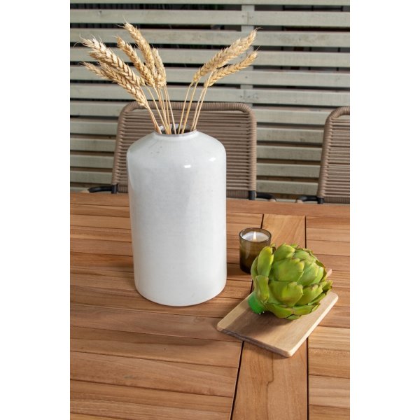 Kenya utematgrupp med 4 st Lindos stolar - Beige/Svart/Teak Kenya utematgrupp med 4 st Lindos stolar - Beige/Svart/Teak