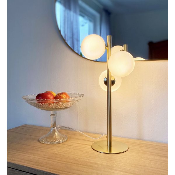 Lampe de table Molekyl - Laiton mat/blanc Lampe de table Molekyl - Laiton mat/blanc