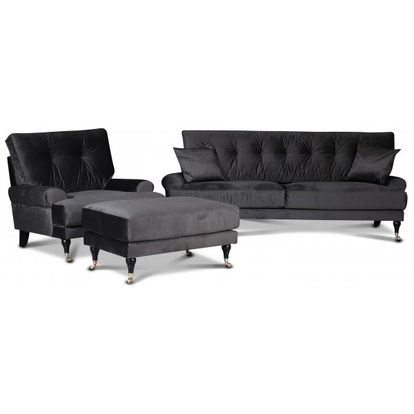 Adena Fotpall i m�rkgr� Sammet