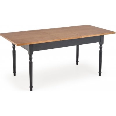Shell matbord 120-160 cm - Mrk ek/svart