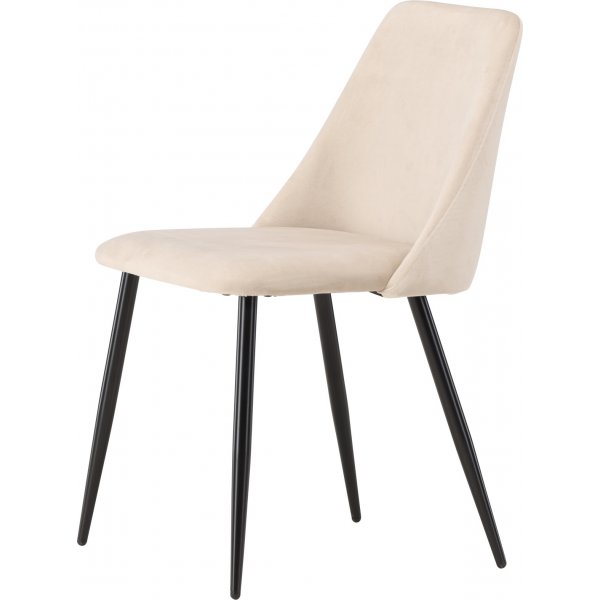 Night matstol - Beige sammet/svart Night matstol - Beige sammet/svart