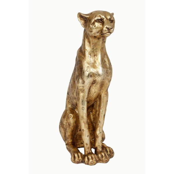 Staty Leopard höjd 50 cm - Mässing