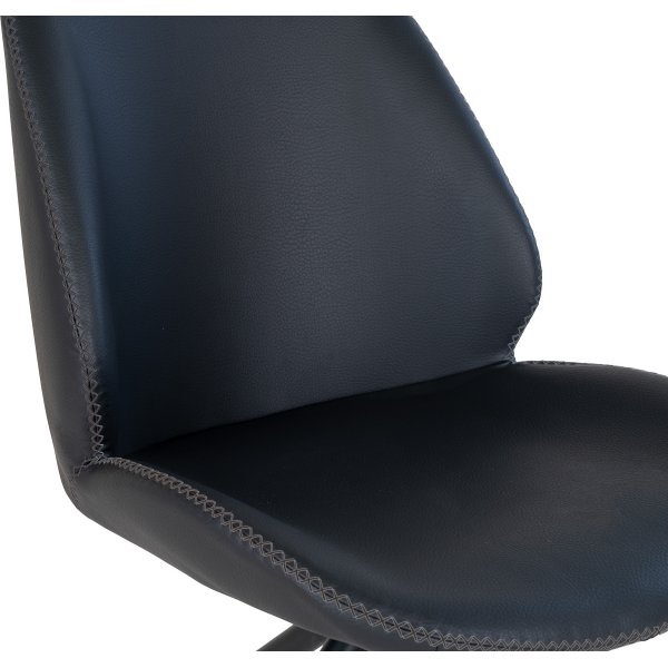 Chaise de salle  manger pivotante en PU noir