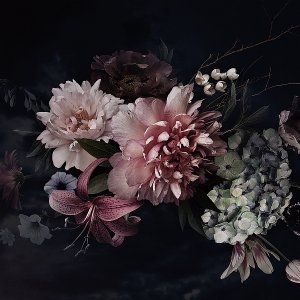 Glastavla - Flowers nr 3 - 80x80 cm