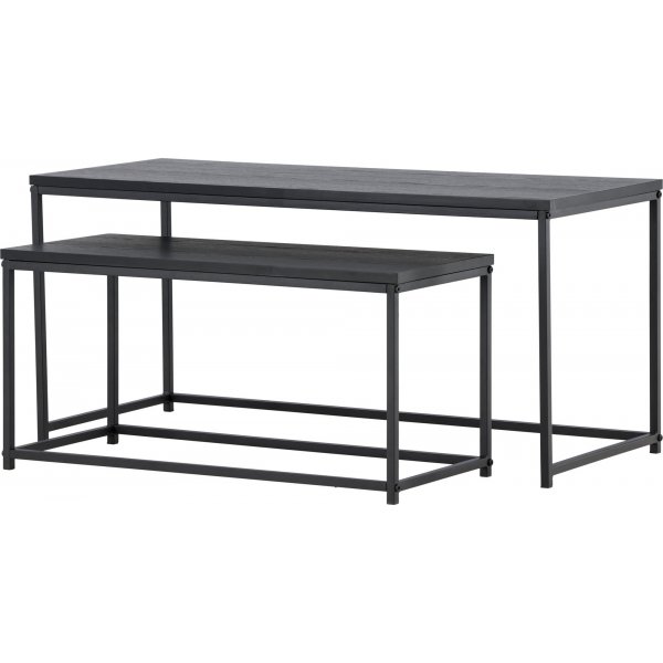 Staal soffbord 43/33 x 100/75 cm - Svart Staal soffbord 43/33 x 100/75 cm - Svart