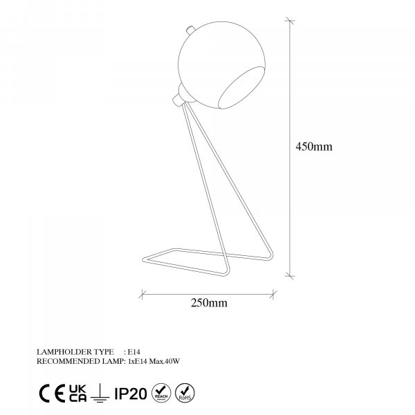 Lampe de table mixte - Noir Lampe de table mixte - Noir