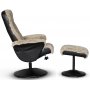 Times ftlj med fotpall (Recliner) - Beige frskinn + Flckborttagare fr mbler