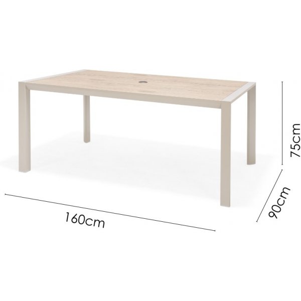 Urbanite matgrupp med matbord 160 cm och 4 st stapelbara matstolar - Beige Urbanite matgrupp med matbord 160 cm och 4 st stapelbara matstolar - Beige