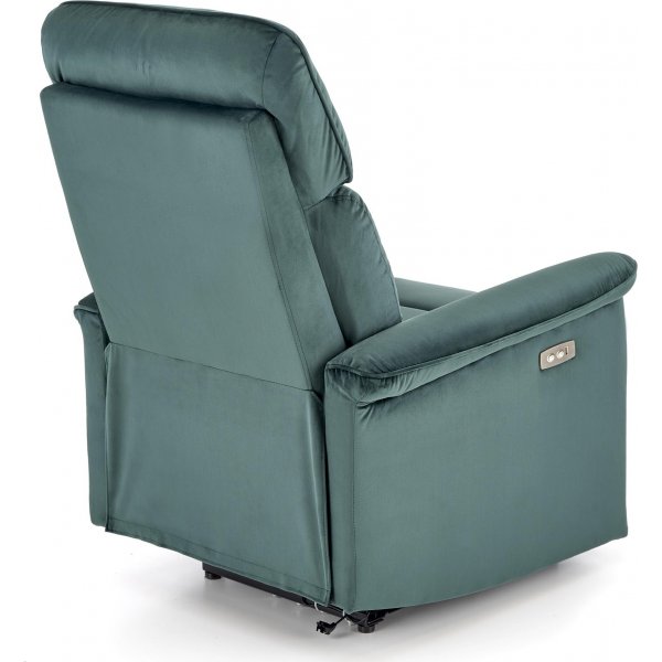 Fauteuil inclinable électrique Semir avec USB - Velours vert Fauteuil inclinable électrique Semir avec USB - Velours vert