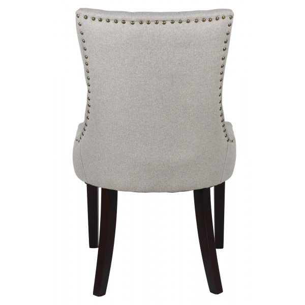 Tuva stoel in beige stof met zwarte poten