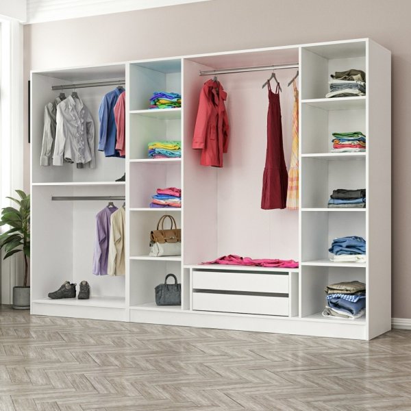 Armoire Cavolo 270 cm, variante A - Blanc