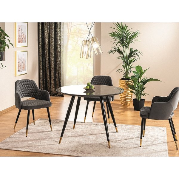 Table à manger Cyril 100 cm - Noir Table à manger Cyril 100 cm - Noir