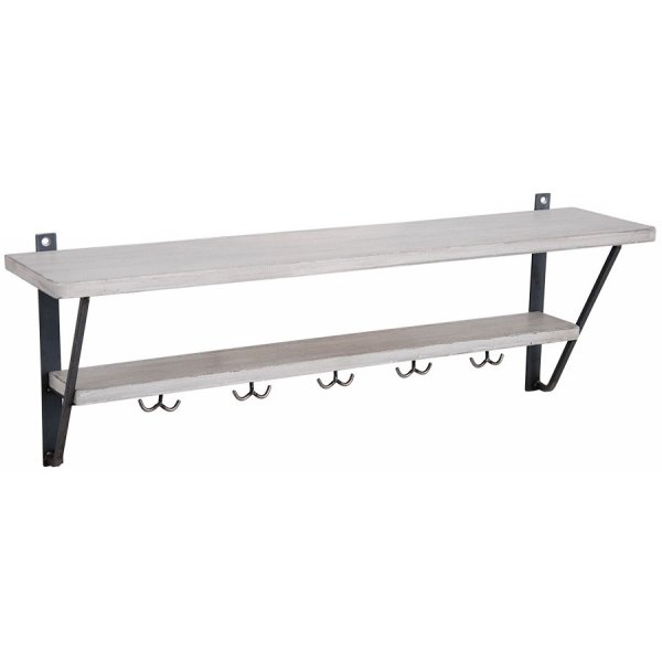 Soho hatthylla 100 cm i industristil - Vit