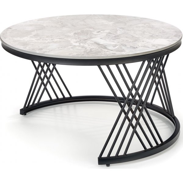Table basse Flamingo 60 cm - Marbre gris/noir