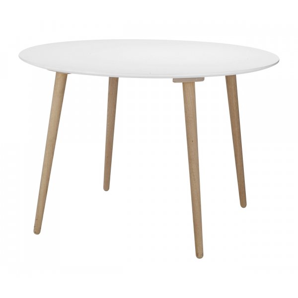 Stavanger runt matbord 110 cm - Vit / Vitoljad ek