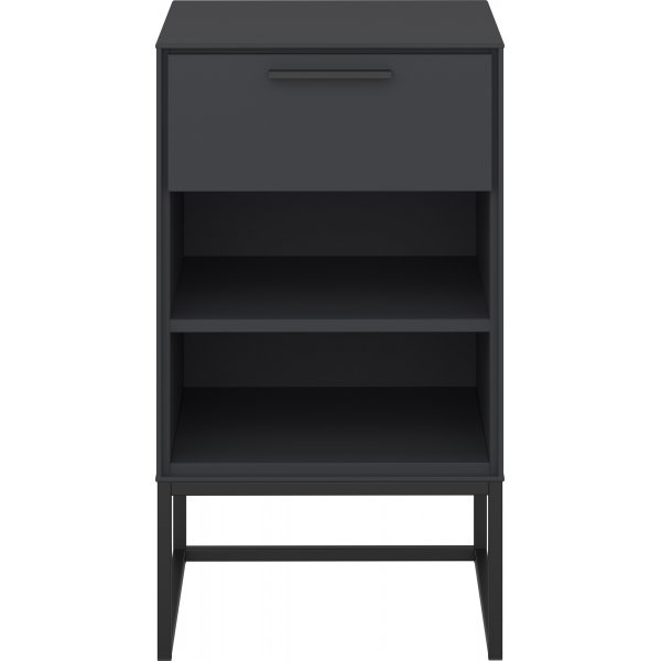 Slimline nachtkastje 1 - Grijs/zwart