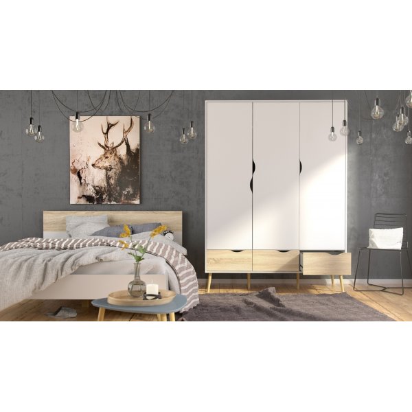 Armoire Oslo  3 portes - Blanc/chne