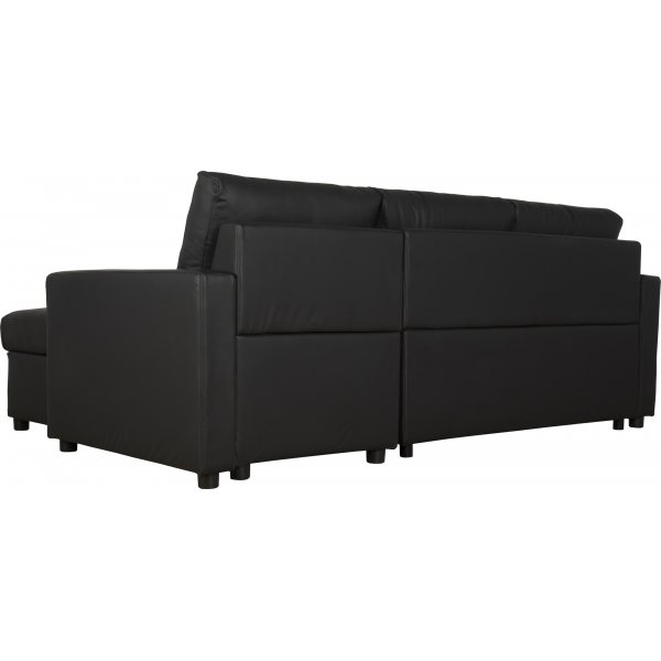 Bäddsoffa 218 cm PU-läder svart - Dream Bäddsoffa 218 cm PU-läder svart - Dream