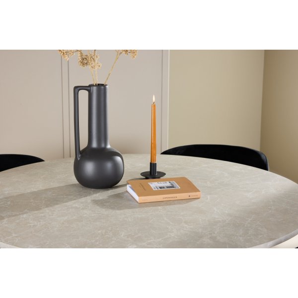 Matbord Lanzo med 4 st Edina stolar - Svart/beige + 4.00 x Stolsdyna Matbord Lanzo med 4 st Edina stolar - Svart/beige + 4.00 x Stolsdyna