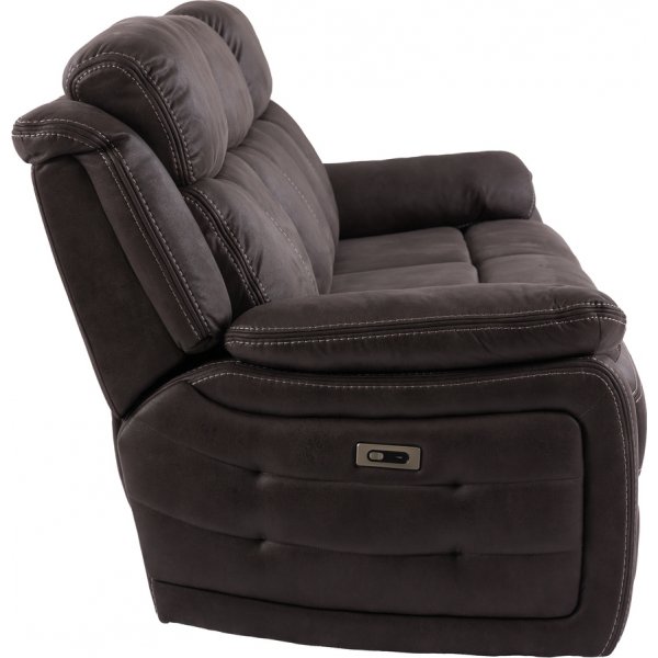 Canap inclinable Teddy 3 places lectrique - Marron