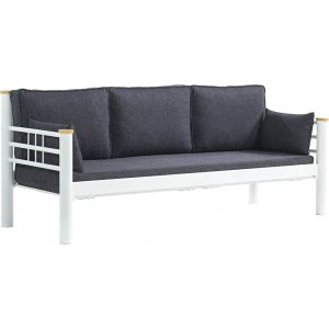 Kappis 3-sits utesoffa - Vit/antracit + Fläckborttagare för möbler Kappis 3-sits utesoffa - Vit/antracit + Fläckborttagare för möbler